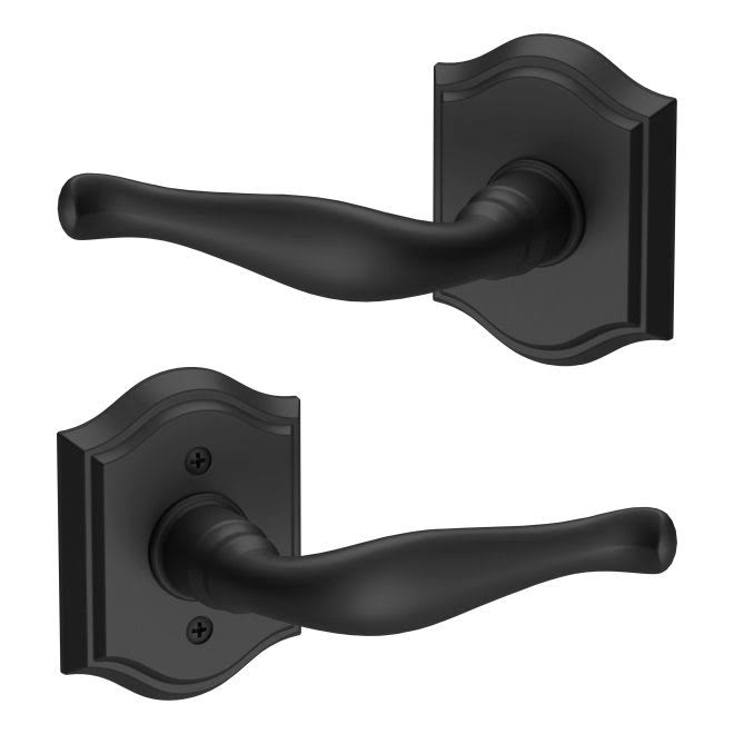 Satin Black Decorative Lever and Traditional Arch Rose O4026