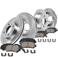 4 Lug Brake Rotors and Brake Pads with Clips and Sensors R663