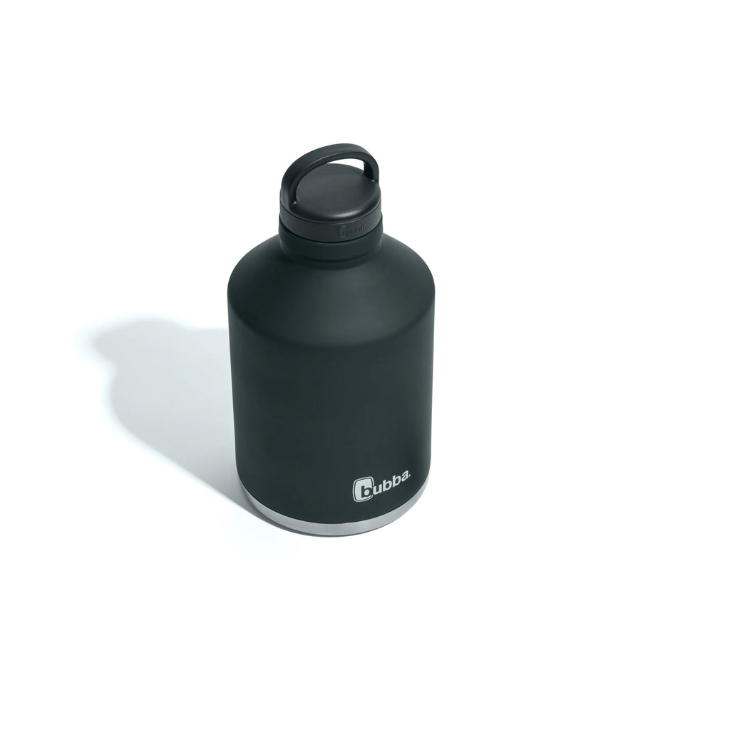 Stainless Steel Water Bottle with Wide Mouth Rubberized in Black, 84 fl. oz. C23845