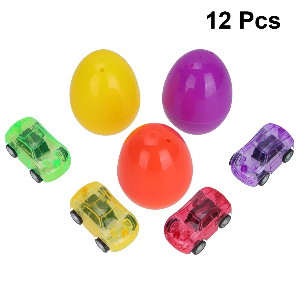 12 Set Easter Surprise Egg and Car Toy Educational Playthings A8165