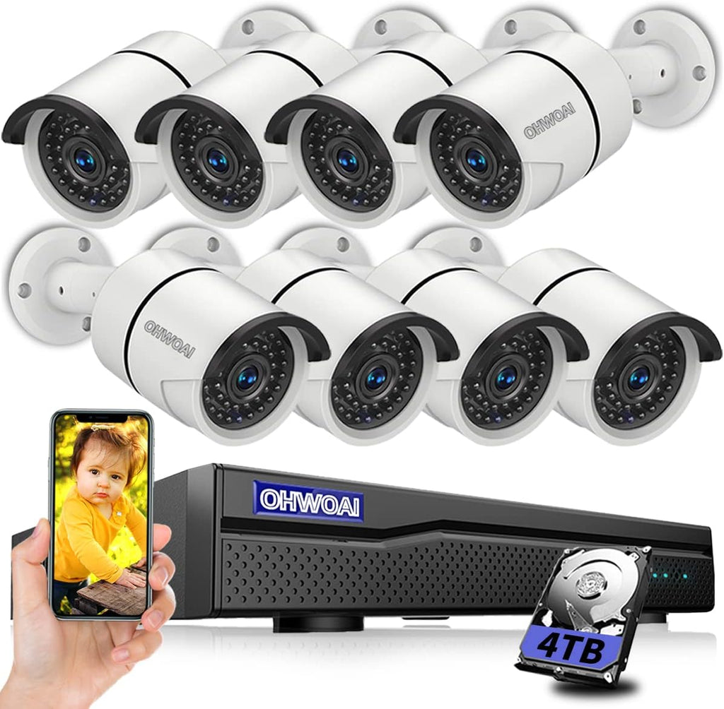 4K 8CH NVR POE Security Camera System with 4TB HDD I4059