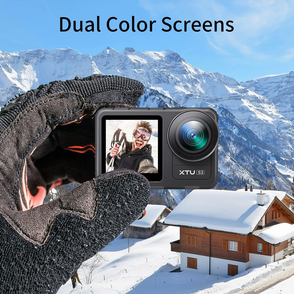 4K30FPS WiFi Action Camera Waterproof Sports Camera with Dual Touch Screen Display M157