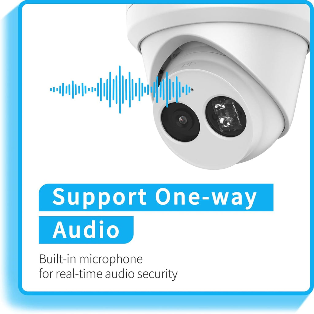4K PoE Turret IP Camera with 2.8mm Lens, Night Vision, IP67 Waterproof V80958