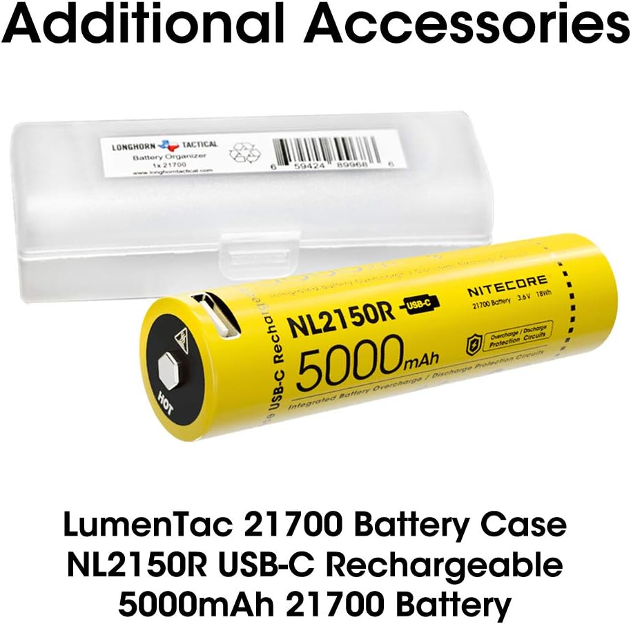 1000 Lumen Long Throw Flashlight with 2X 5000mAh USB-C Rechargeable Battery E788390