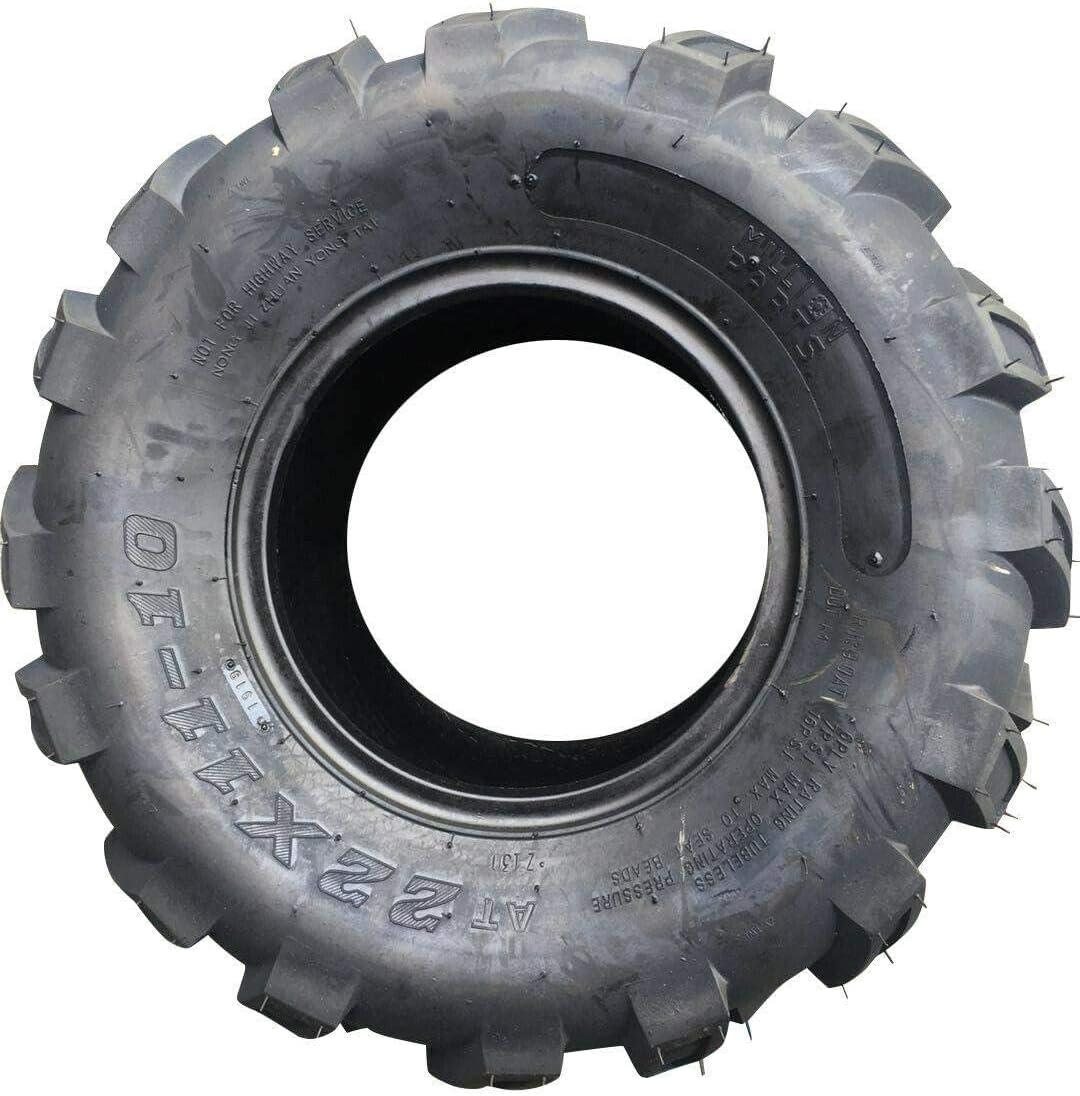 Set of 2 22X11-10 4 Ply Black Rubber Tires Q35452