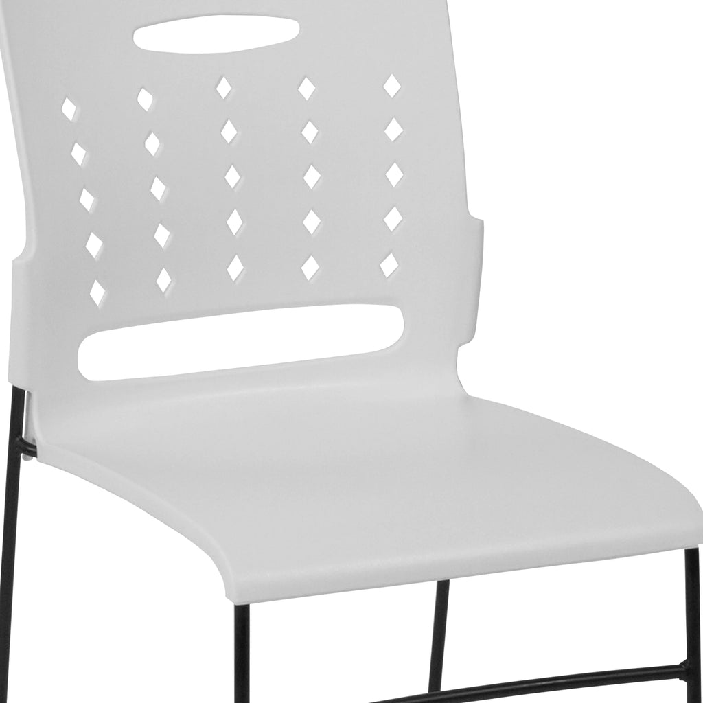 White Sled Base Stack Chair with Air-Vent Back X58306