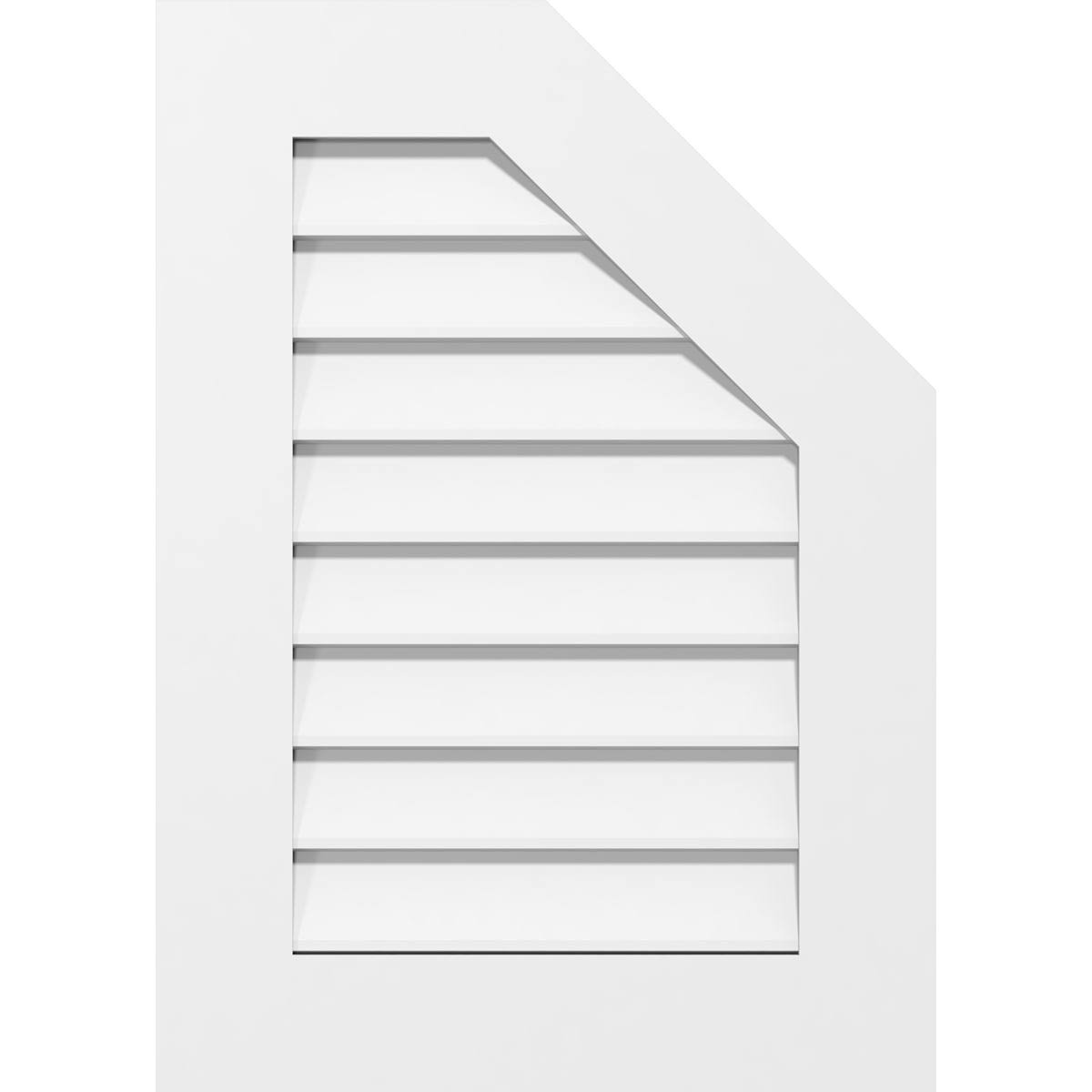 Half Octagon Top Right Surface Mount PVC Gable Vent P6254