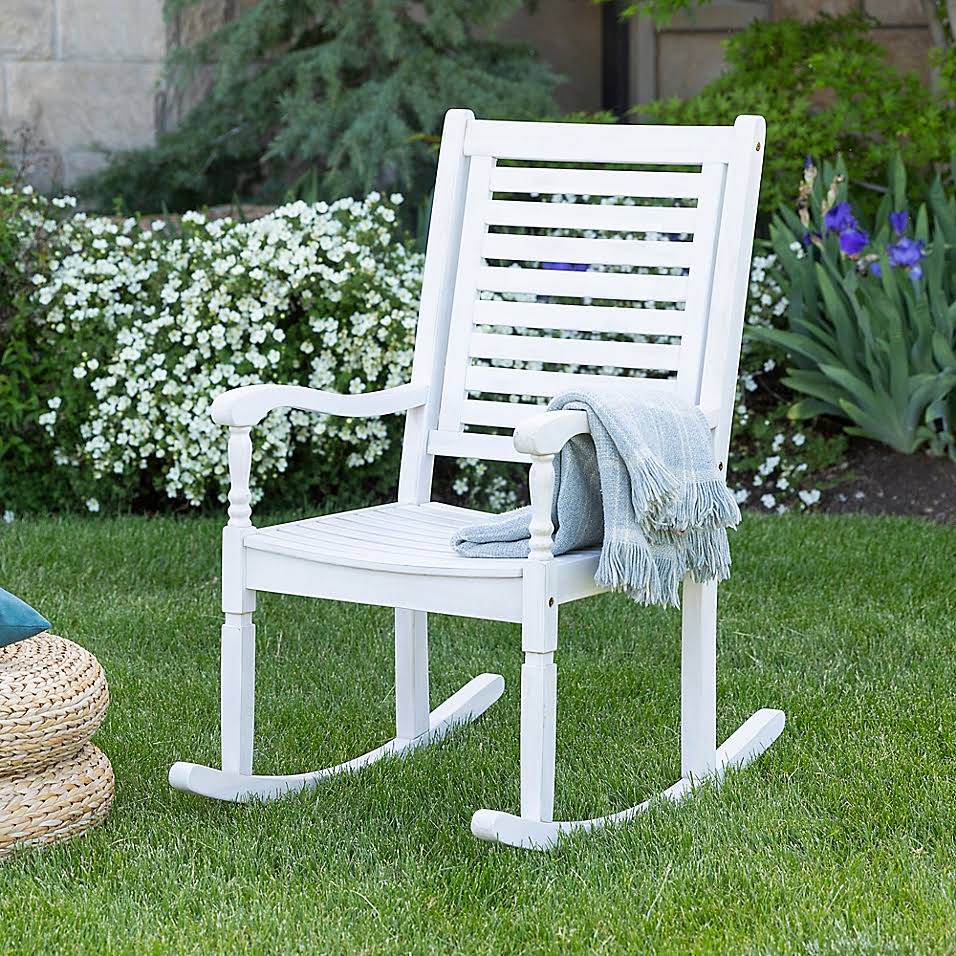 White Acacia Outdoor Rocking Chair J8316