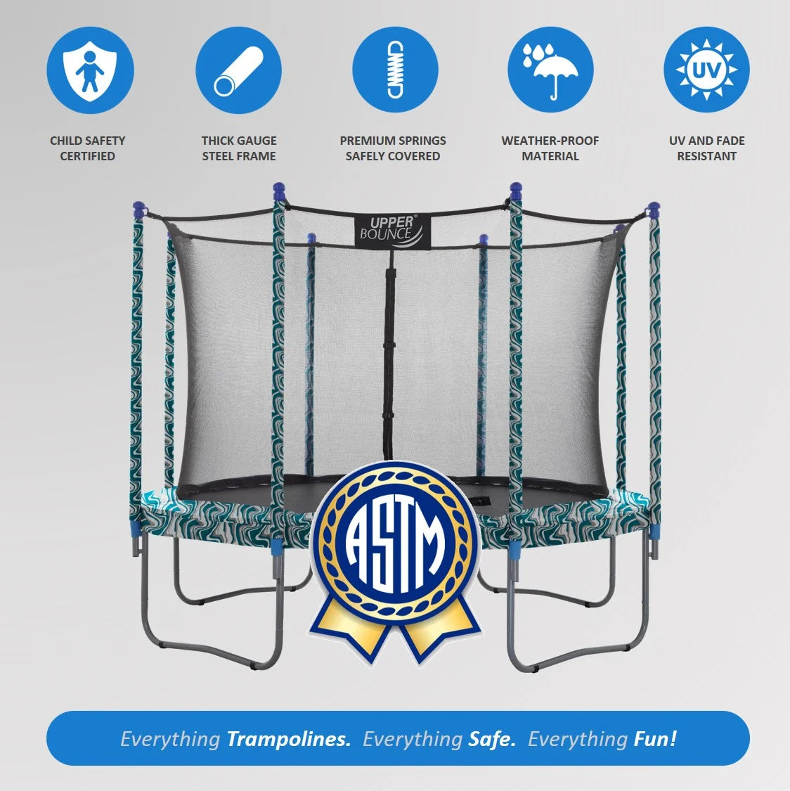 10 FT Round Trampoline with Safety Enclosure System R764