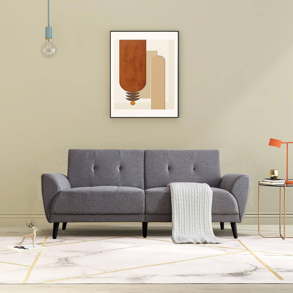 Red Polyester Fabric Sofa I494