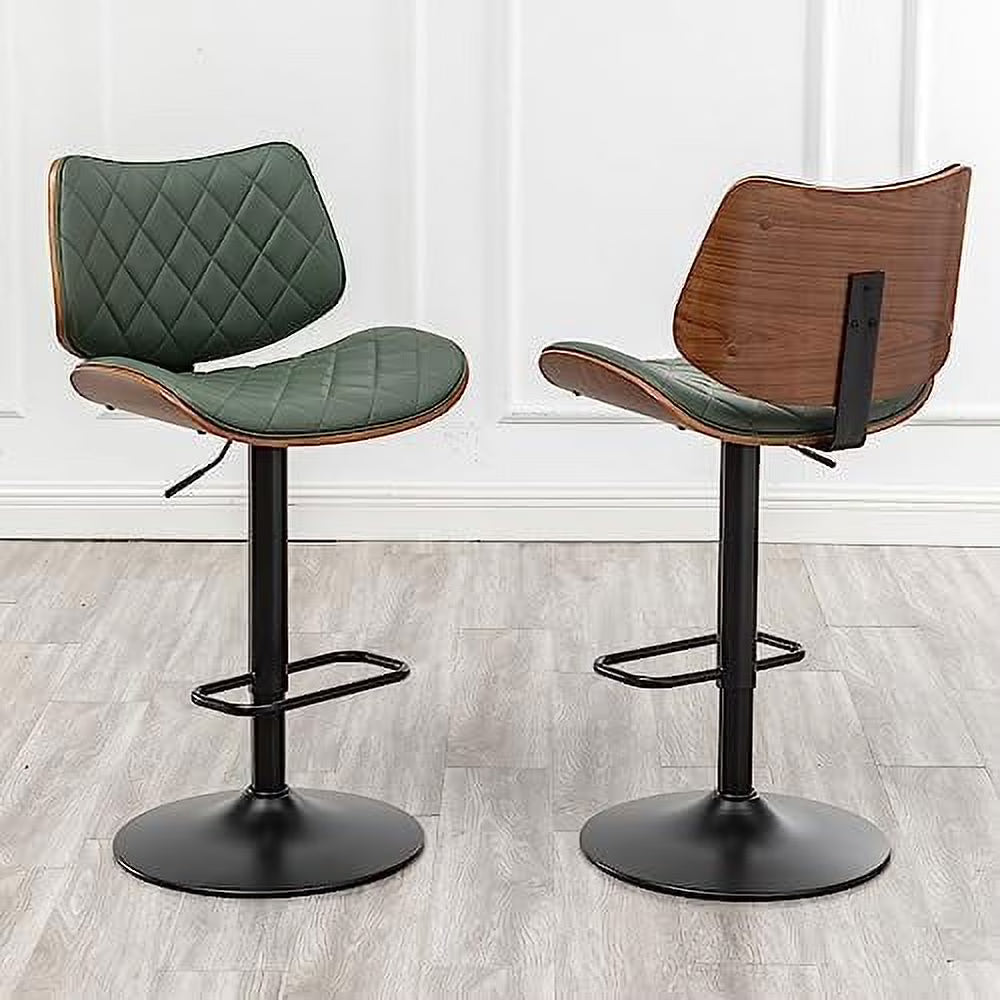 Beige Leather Swivel Stools Set of 2 P22599