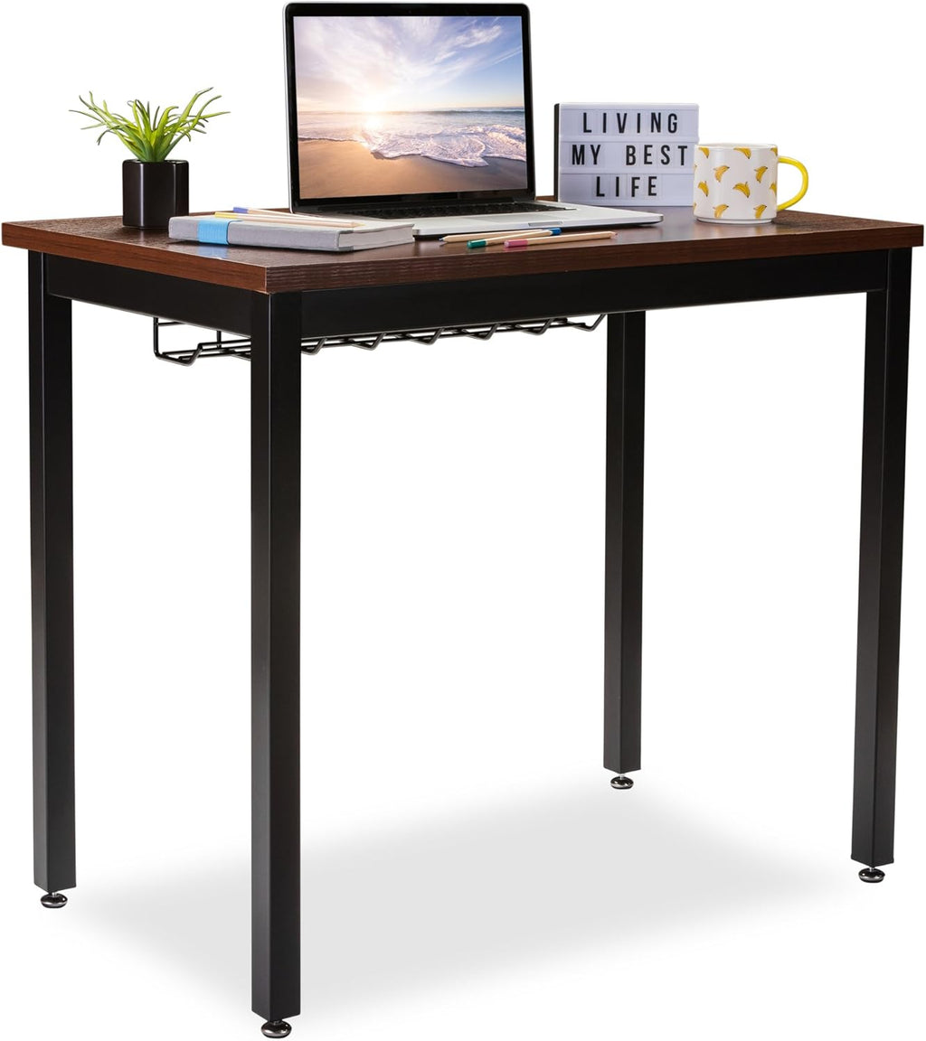 Small Computer Desk with Cable Management Tray, 36in Length O112053