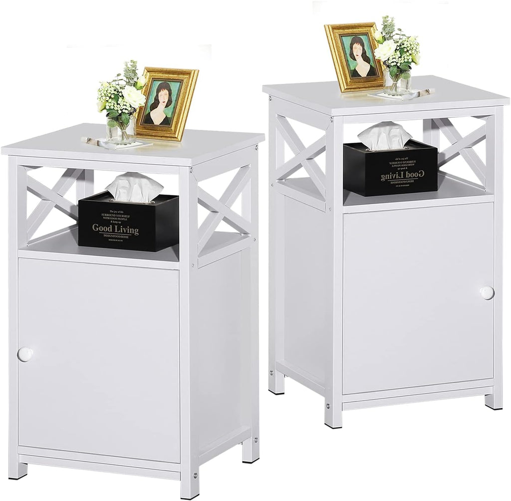 Light Blue Set of 2 Night Stand with Storage Cabinet N827894