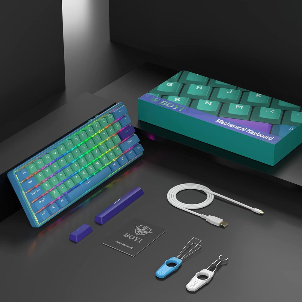 Wireless 60% Hot Swappable RGB Mechanical Keyboard with PBT Keycaps A149