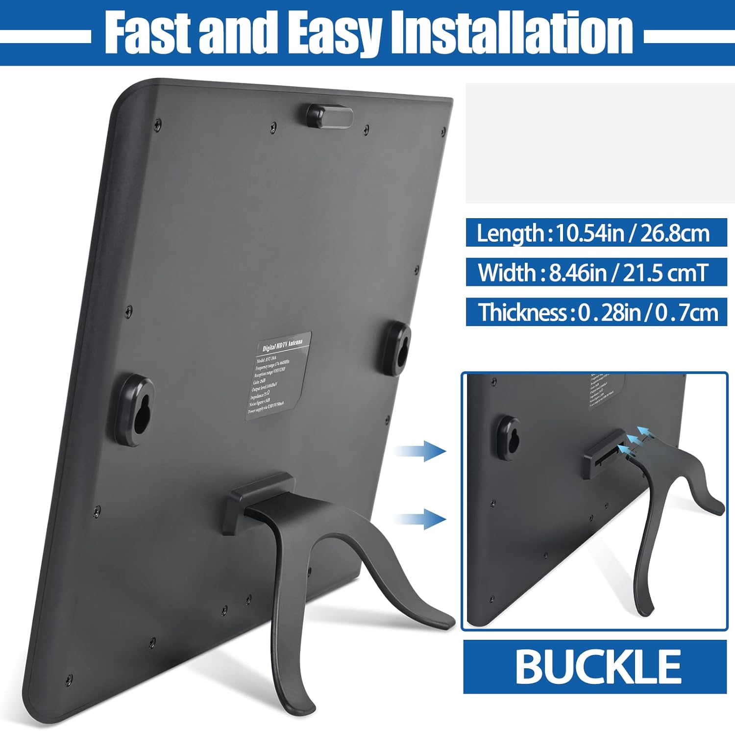 Indoor TV Antenna with 33ft Coax HDTV Cable, Pack of 2 O487546
