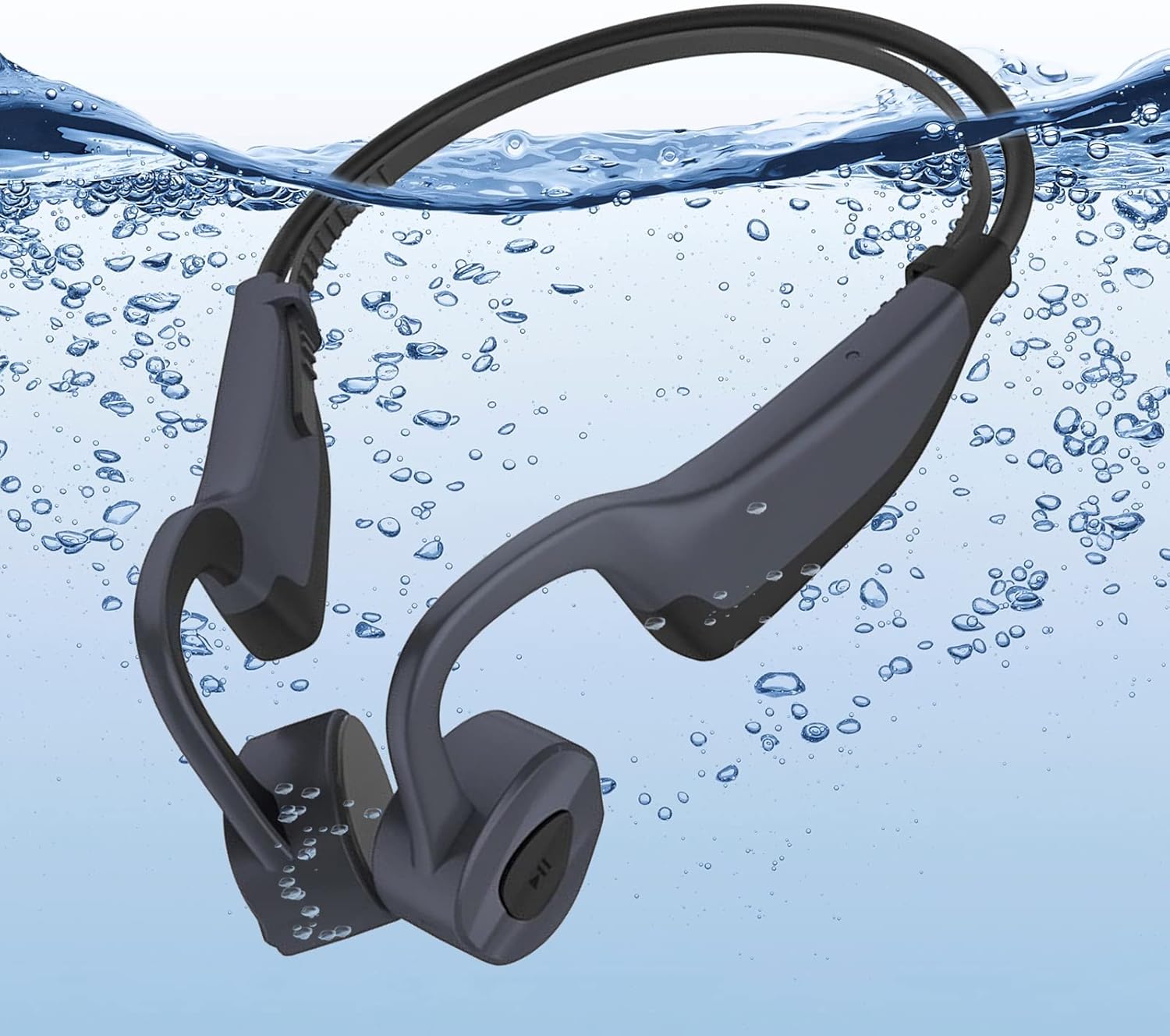 IPX8 Waterproof Bone Conduction Open Ear Headphones with 16G Memory Grey C289