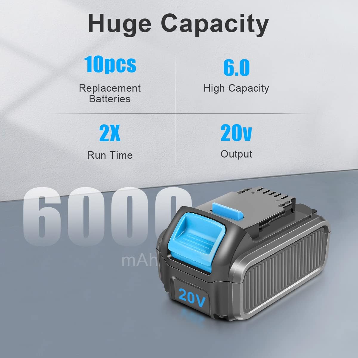 10 Packs 20V 6.0Ah Battery with LED Indicator C967669