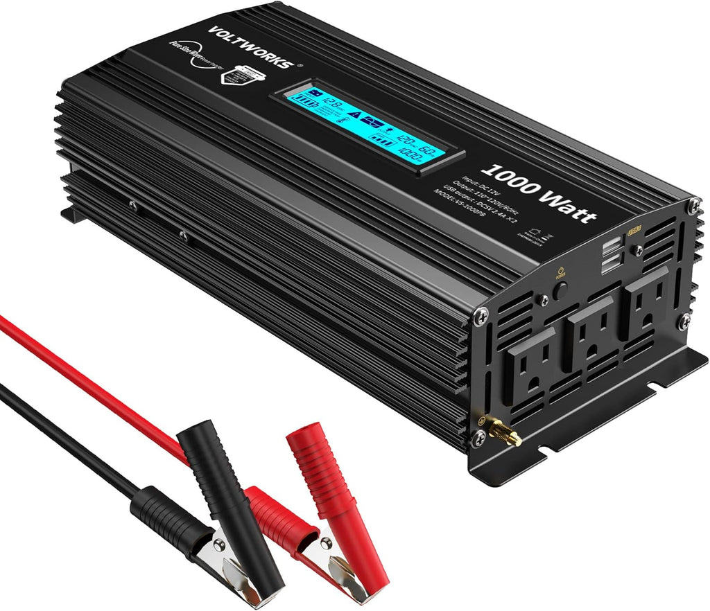 2500 Watt Car Power Inverter DC 12V to 110V-120V AC with LCD Display 2 AC Outlets 2 USB Ports V776776