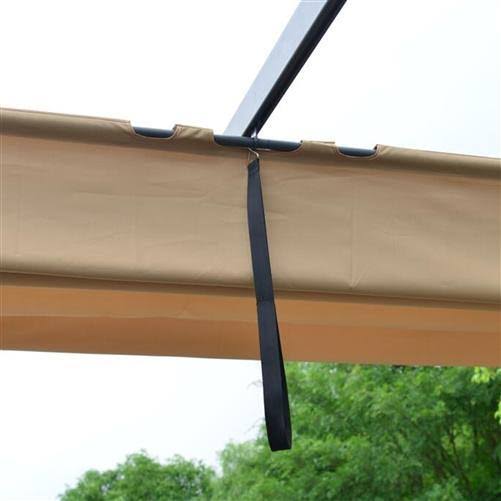 Sand Aluminum Retractable Canopy Pergola N39617