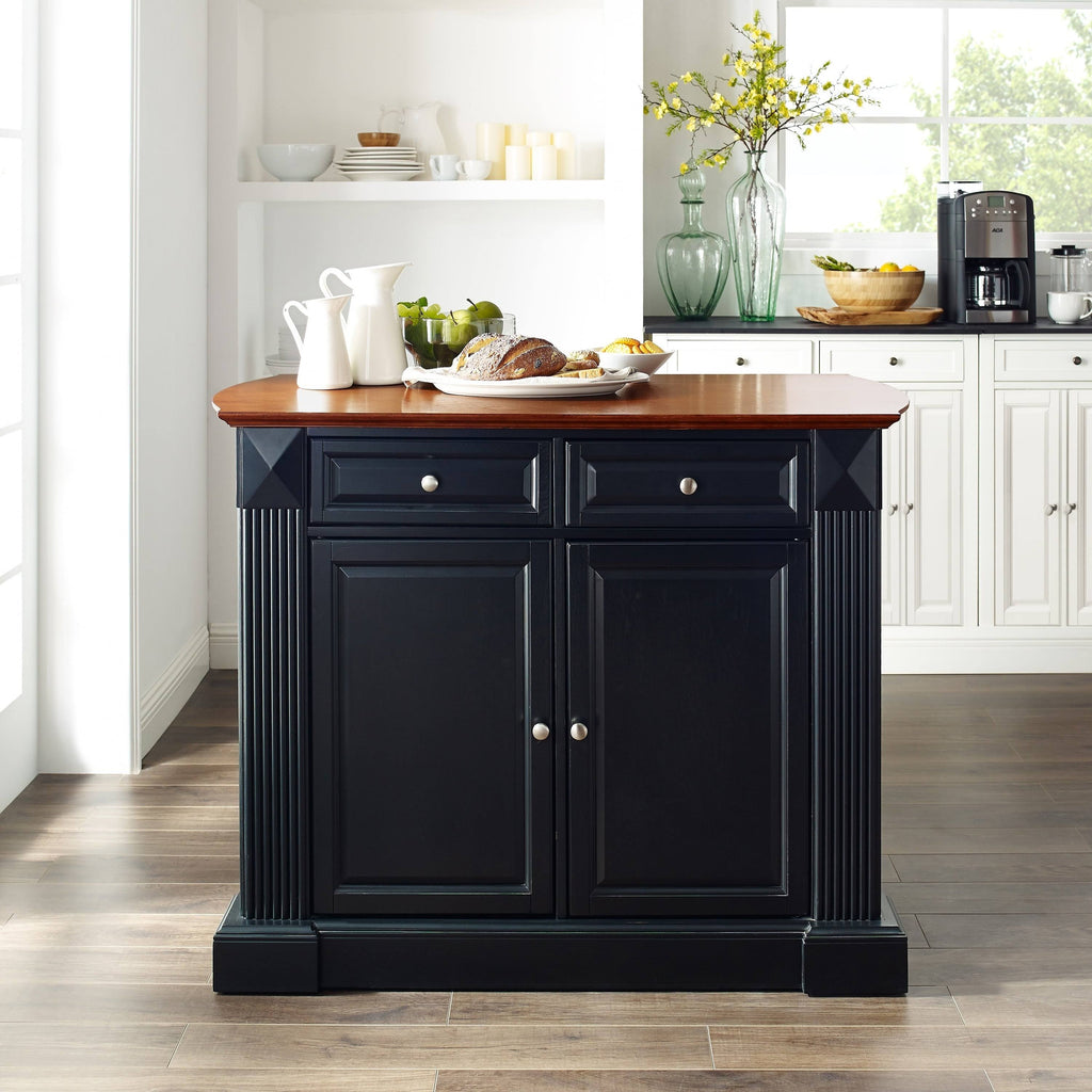 Black Drop Leaf Kitchen Island R772793