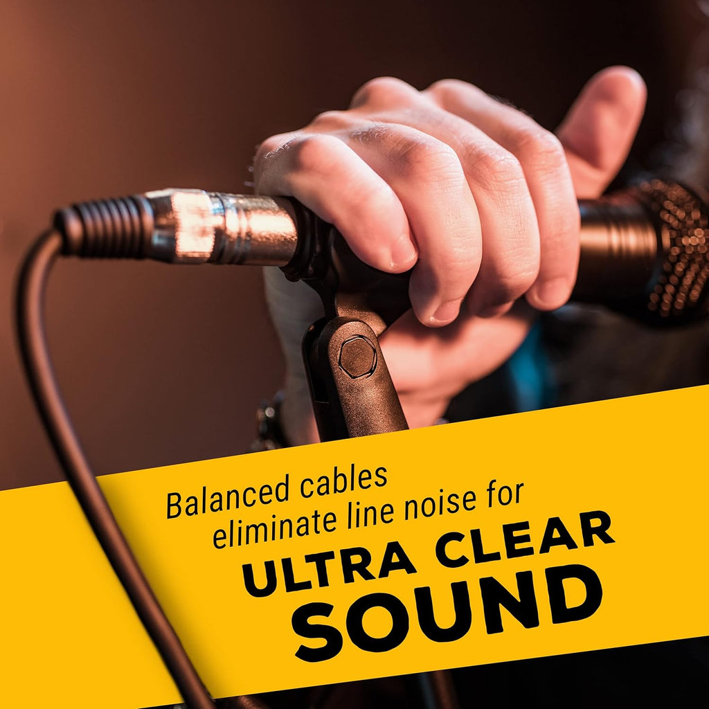 25ft XLR Male to XLR Female Black Microphone Cable - 10 PACK U8423