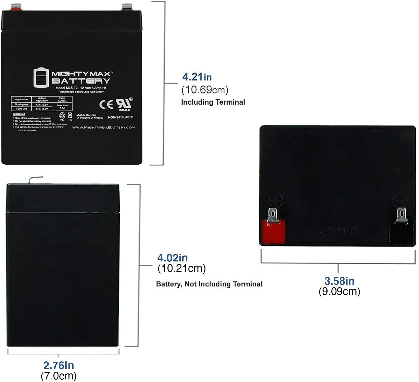 12 Volt 5 AH SLA Battery Pack of 12 B28304