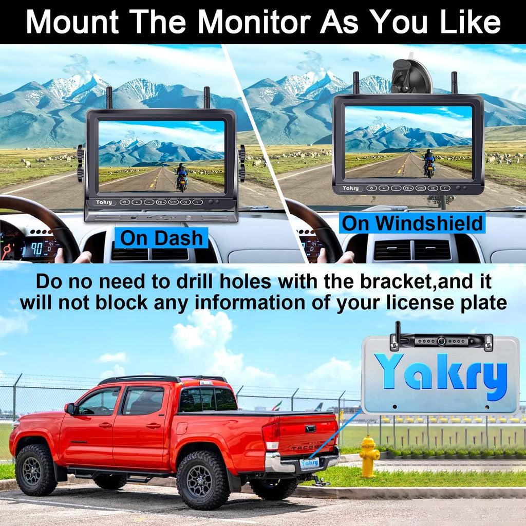 Wireless Backup Camera System with 7 Inch Monitor and 2 Rear View Cameras O408778
