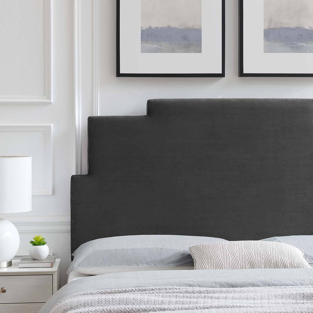 Charcoal Performance Velvet Headboard King California King H46765