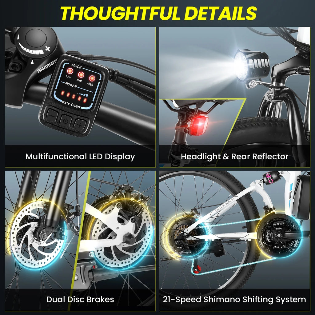 Folding Electric Mountain Bike with Removable Lithium-Ion Battery W84091