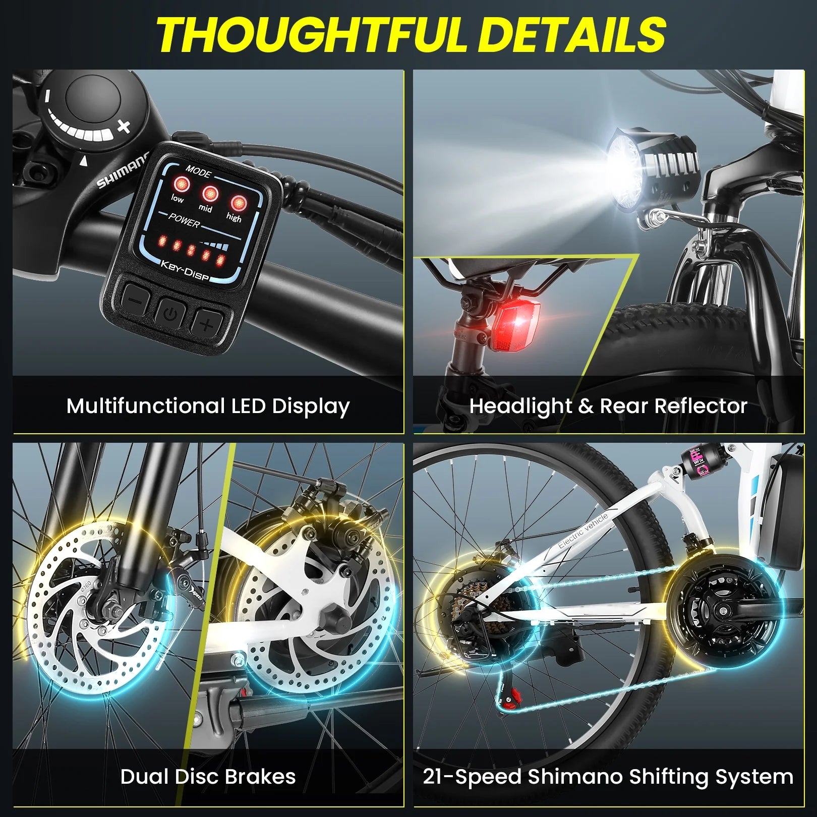 Folding Electric Mountain Bike with Removable Lithium-Ion Battery W84091