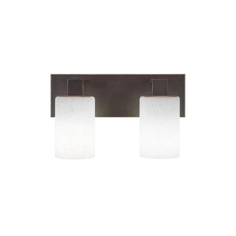 Two Light Bath Bar Dark Granite Finish with Clear Bubble Glass T3353