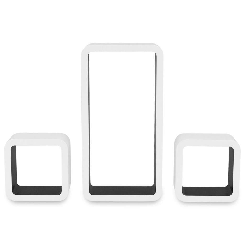 White and Pink Wall Cube Shelves 6 Pcs Q473