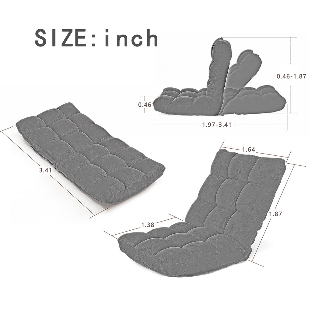 Folding Lounge Chaise Sofa with 5 Reclining Position Y3900