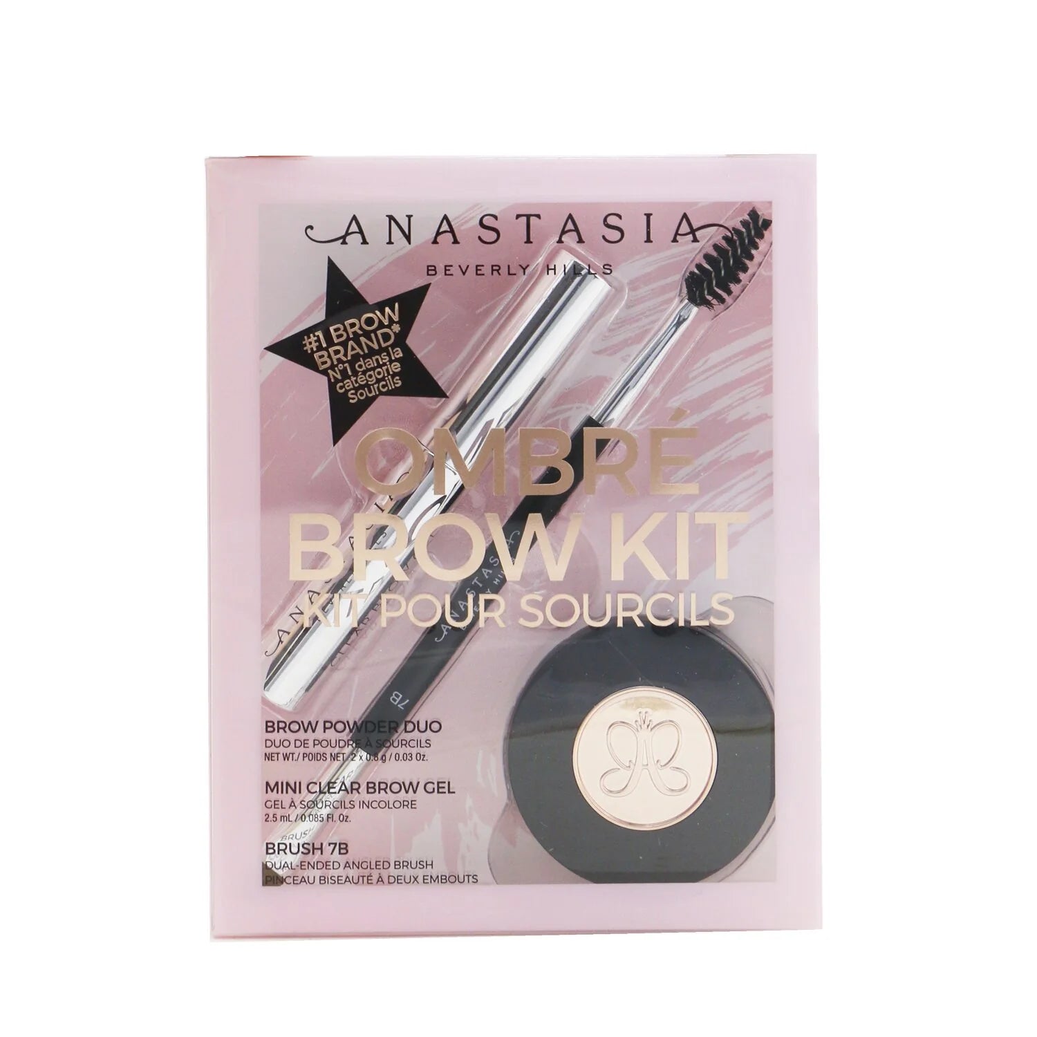Medium Brown Brow Powder Duo with Mini Clear Brow Gel and Brush W236