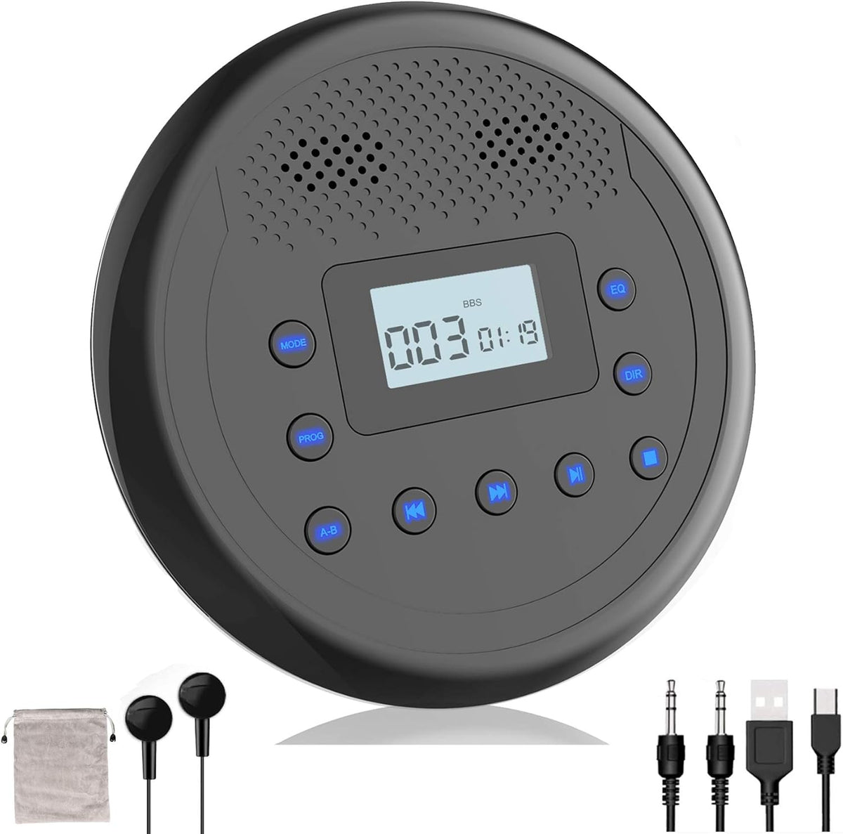 Portable CD Player with Built-in Speakers, Headphones, Pack of 2 K19845