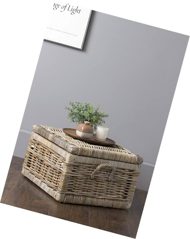 Brown Rattan Square Storage Trunk U5771