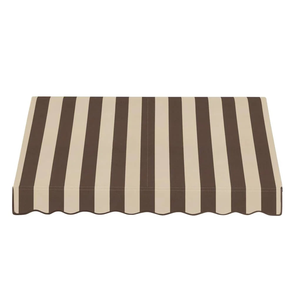 7.375 ft Acrylic Fabric Fixed Awning, Brown/Tan Stripe A945