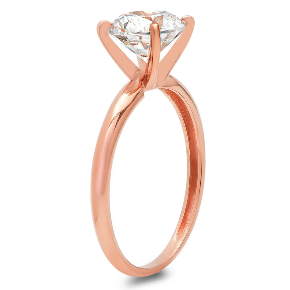 14K Rose Gold Solitaire Engagement Ring size 8.5 A713731