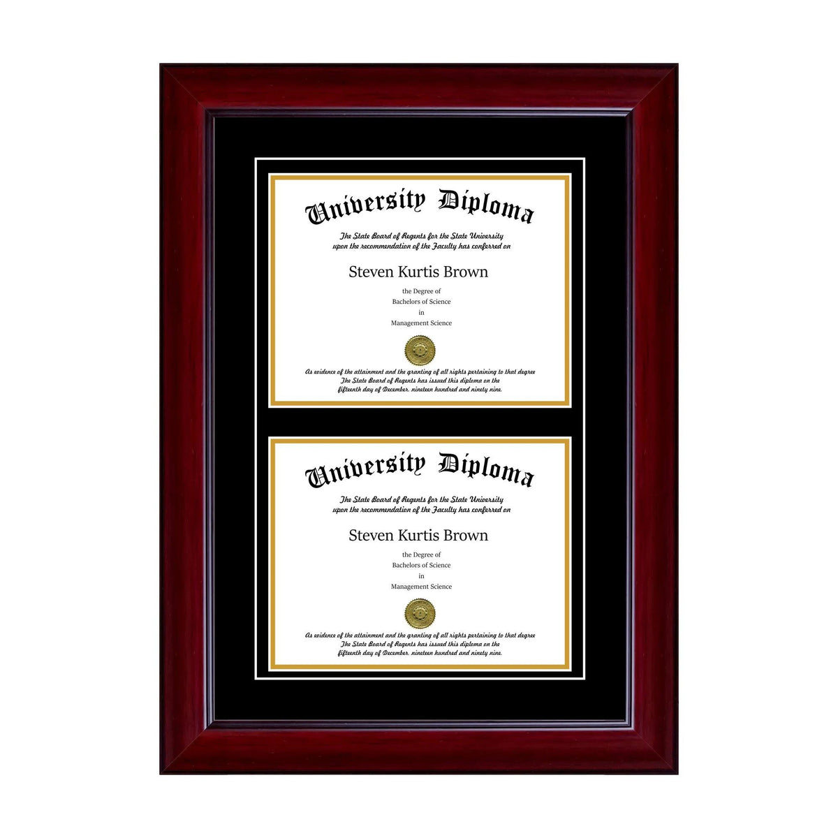 Double Diploma Frame with Double Matting H66359