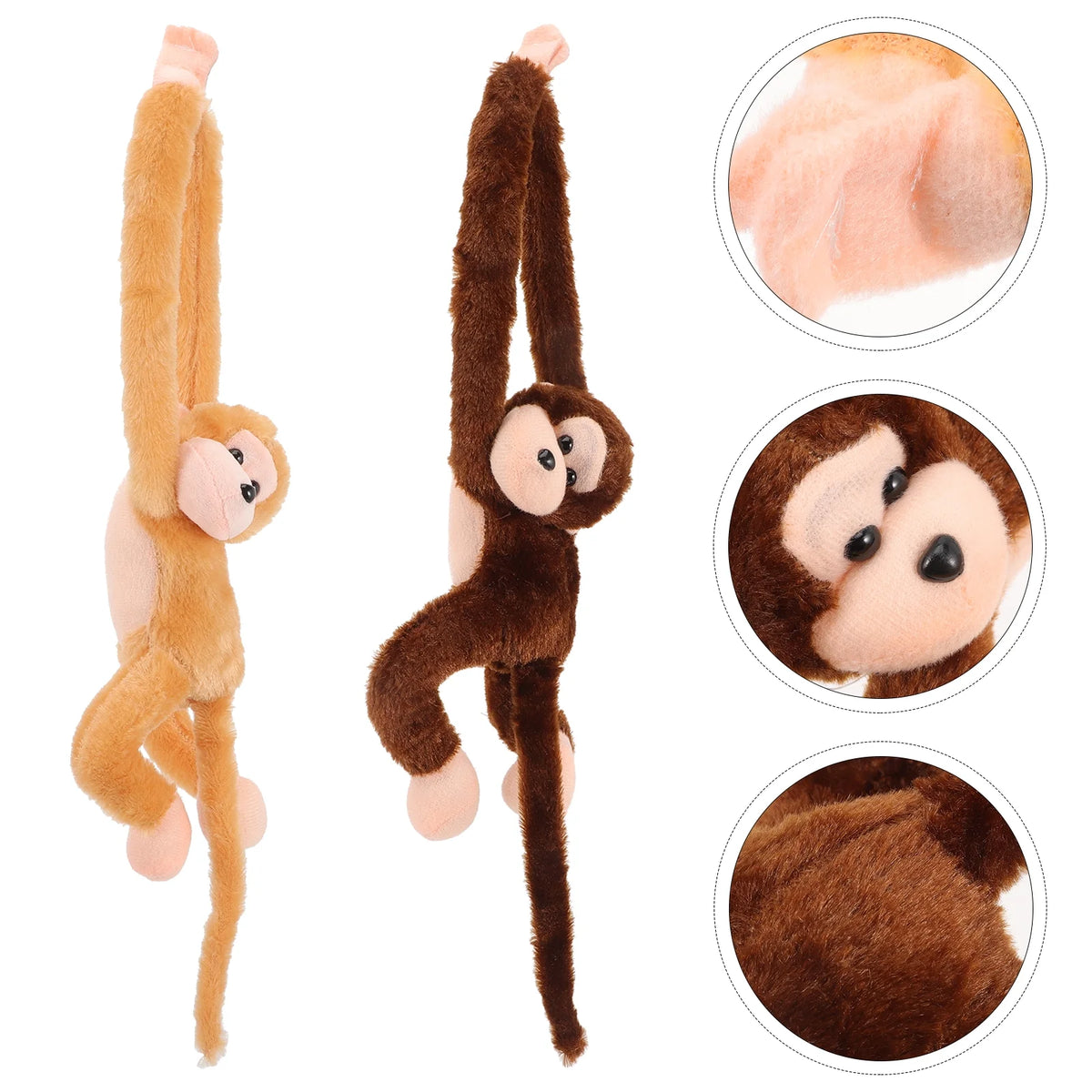 2Pcs Hanging Plush Monkey Doll Stuffed Animal Toy V87540