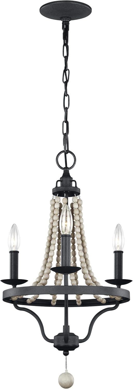 Bronze 6-Light Candle Bead Chandelier H7850