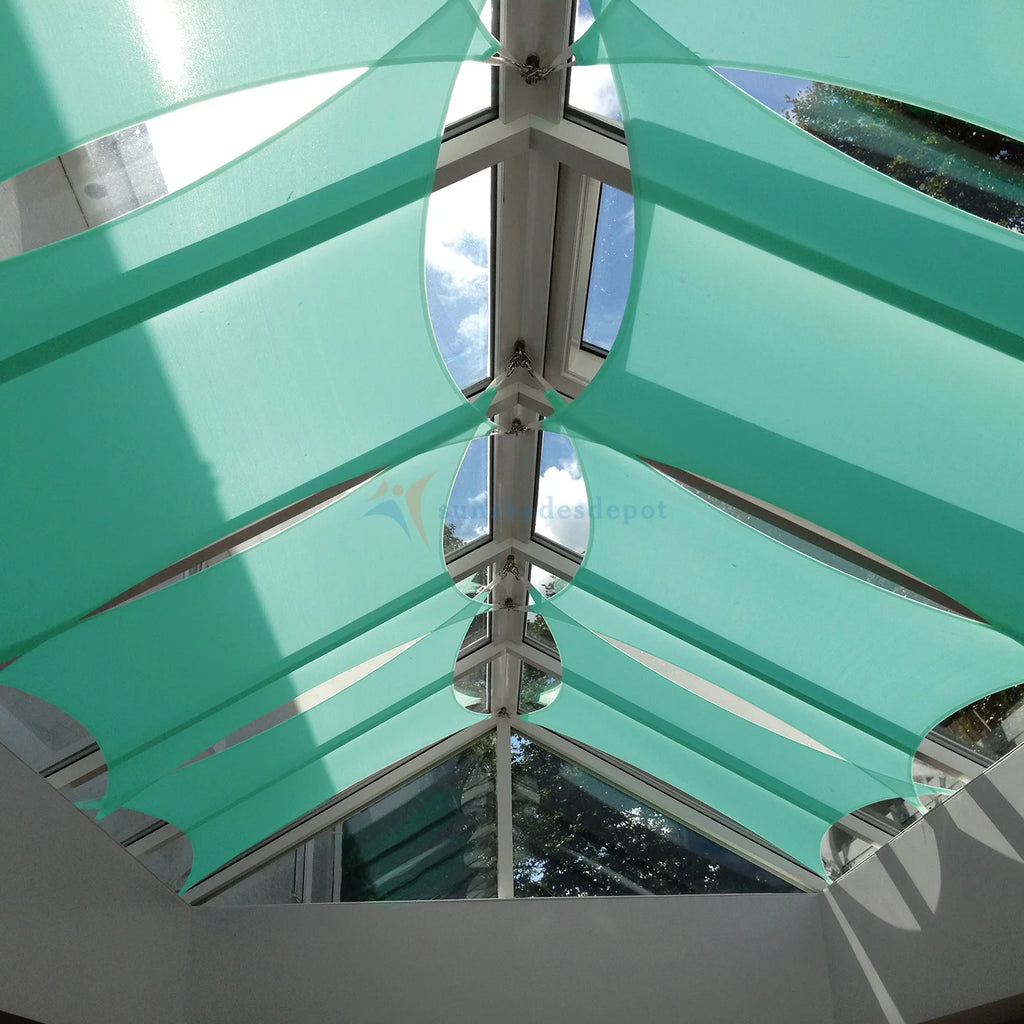 Turquoise Green Waterproof Knitted Shade Sail Q659647