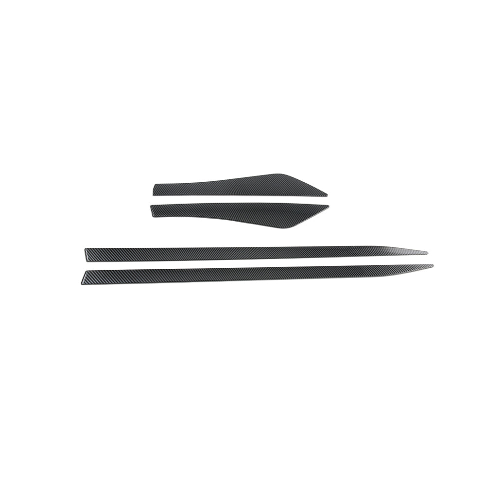 ABS Imitate Carbon Fiber 4Pcs Door Side Molding Trims B650891