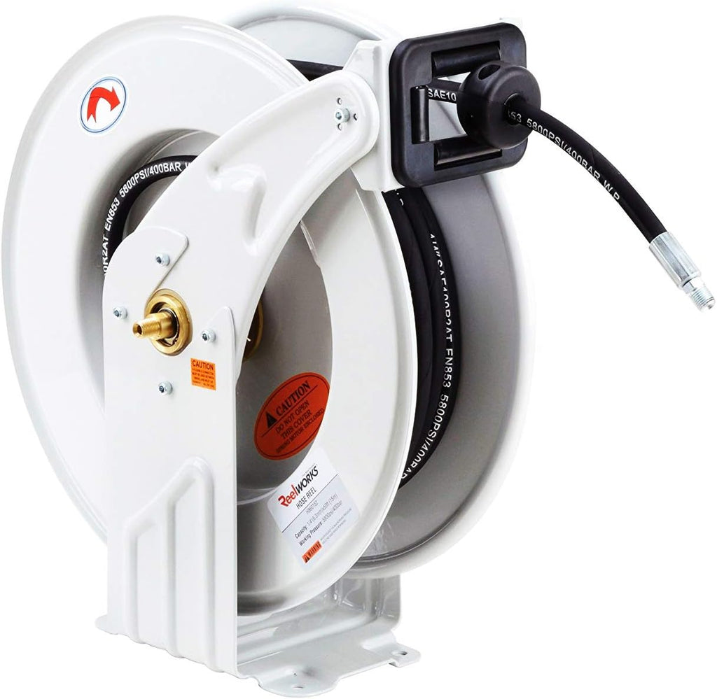 Retractable 1/2" x 50' Industrial Steel Hose Reel B265