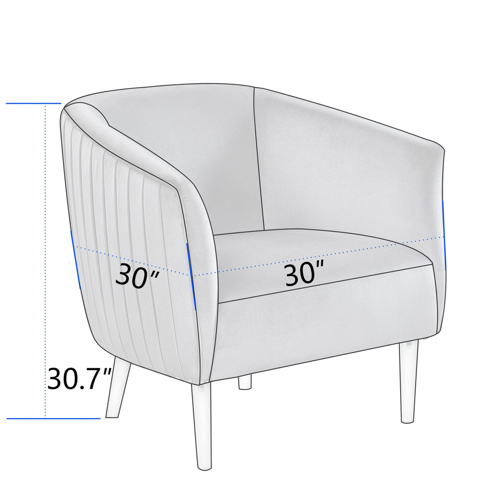 Black Velvet Curved Back Barrel Accent Chair X193086