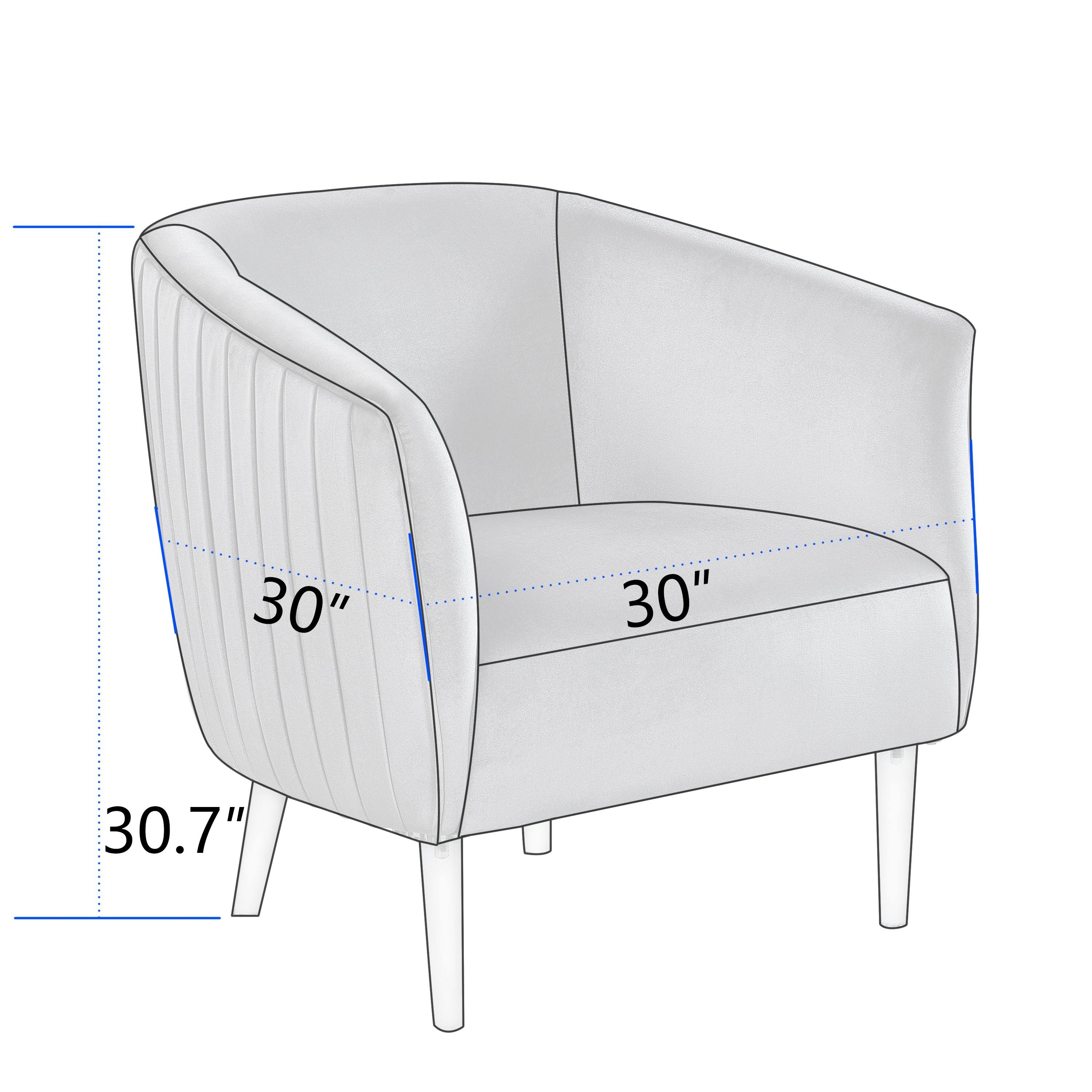 Black Velvet Curved Back Barrel Accent Chair X193086